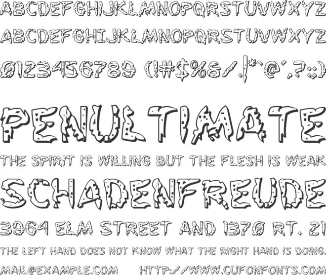 Flesh-Eating Comic 3D font preview