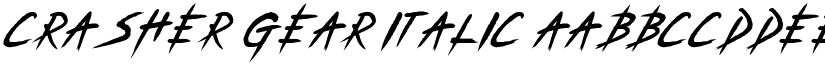 Crasher Gear Italic font