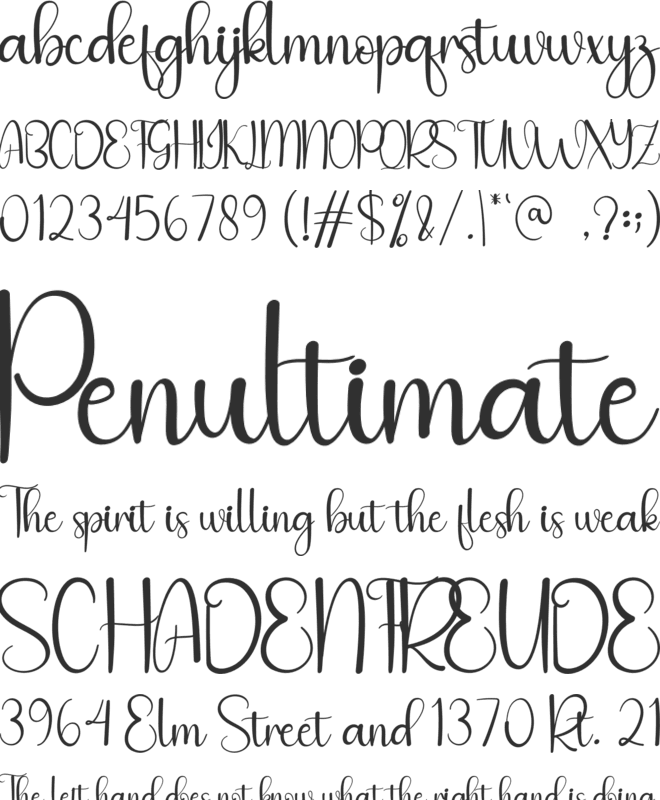 The Brighty font preview