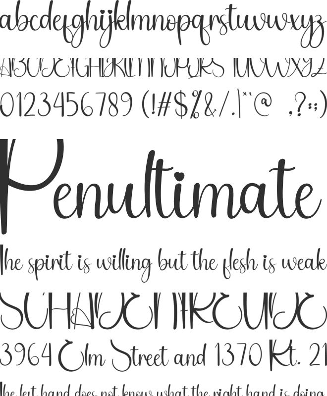 Sister Beautiful font preview