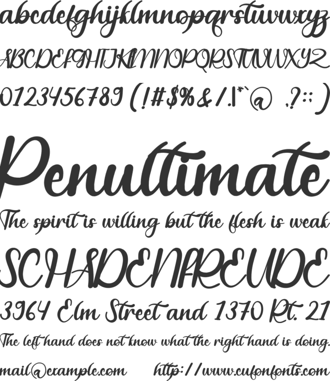 The Home font preview