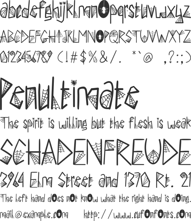 SPIDER GHOST - Personal Use font preview