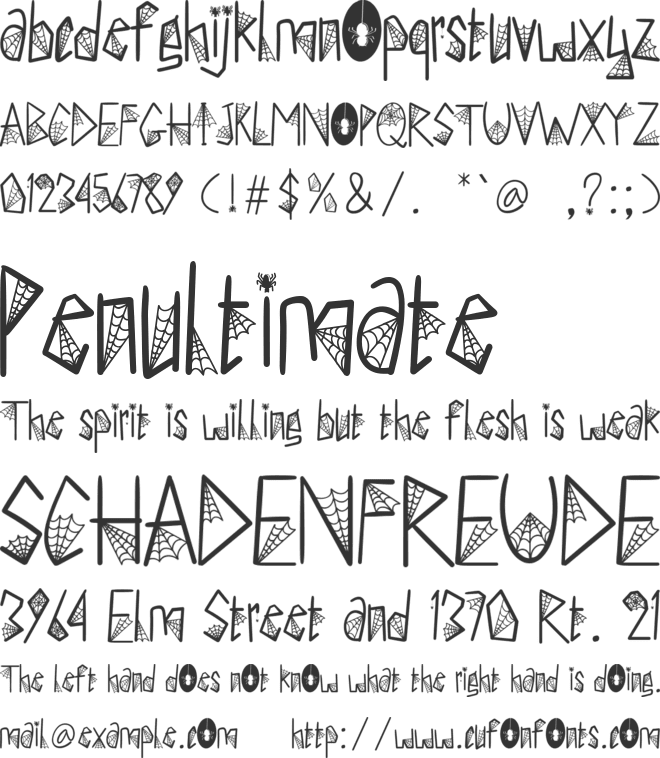 SPIDER GHOST - Personal Use font preview