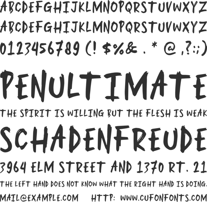 You Are Scared font preview