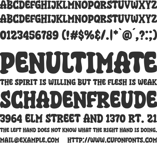 Super Cacao font preview
