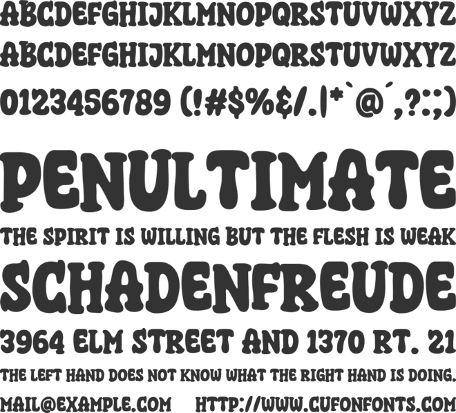 Super Cacao font preview