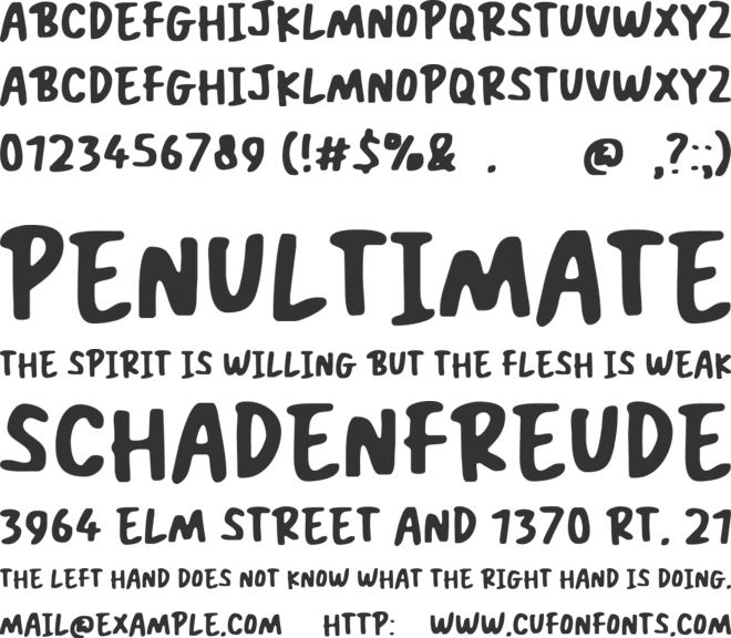 Kickout font preview