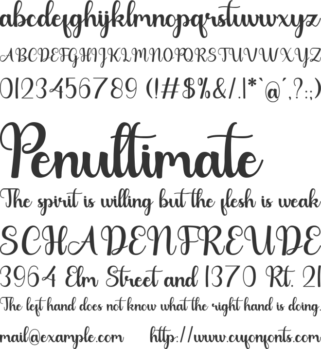 Bougaty font preview