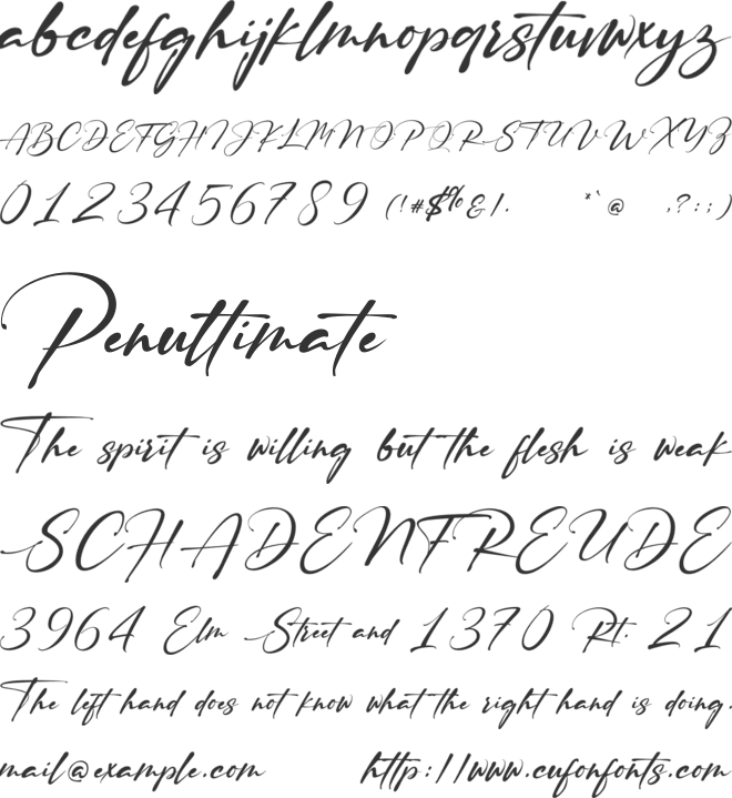 Ruthligos sillentin font preview