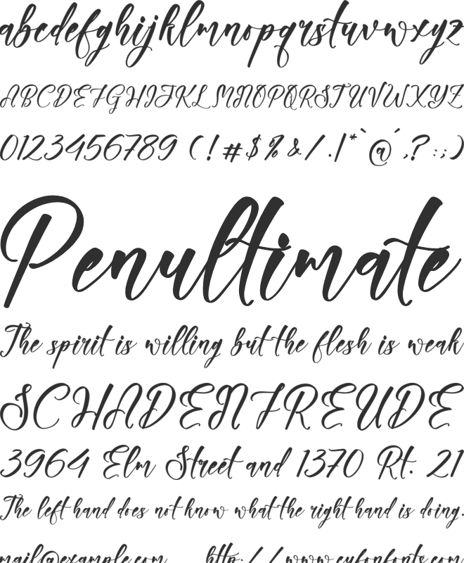 Peach Cherry font preview