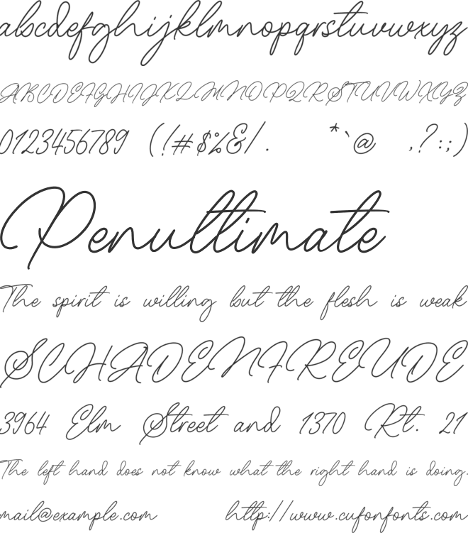 Michellina font preview