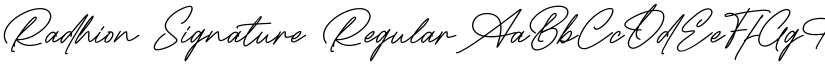 Radhion Signature Regular font