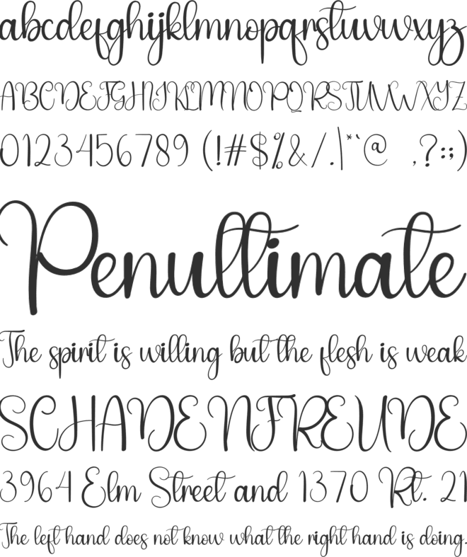 School Handmade font preview