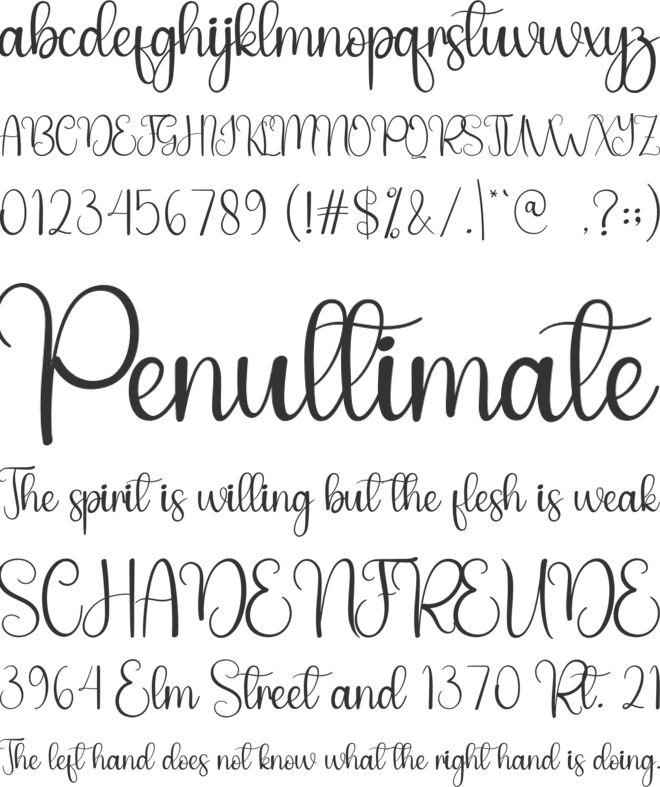 School Handmade font preview