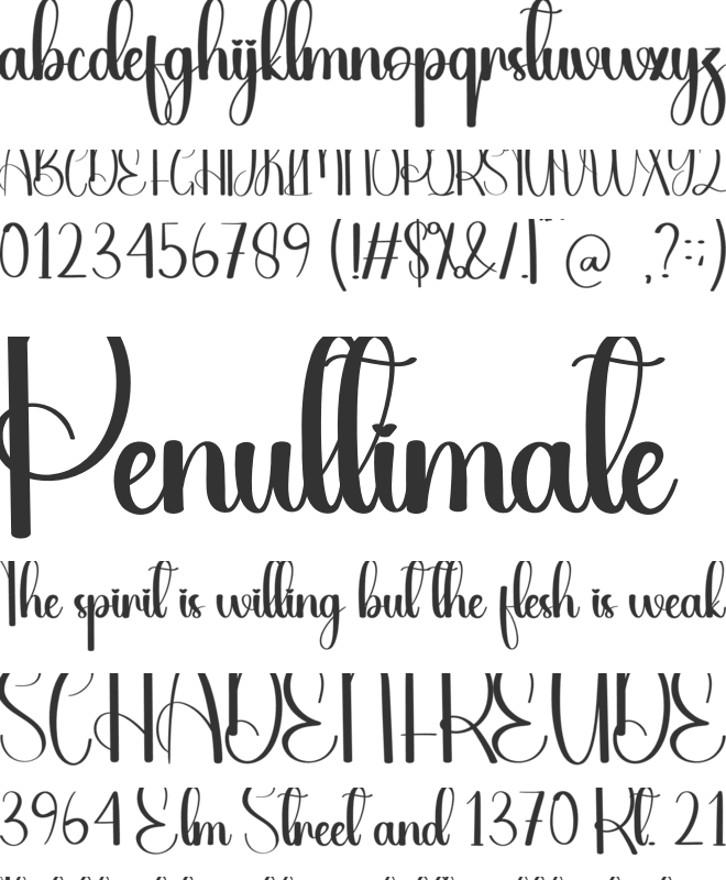 Melamine font preview