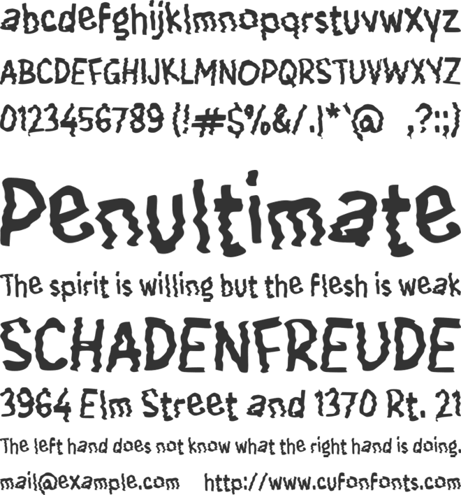 h Horey font preview