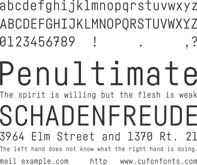 HvDTrial Fabrikat Mono font preview