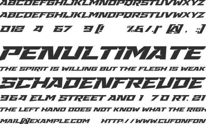 Front Lines font preview