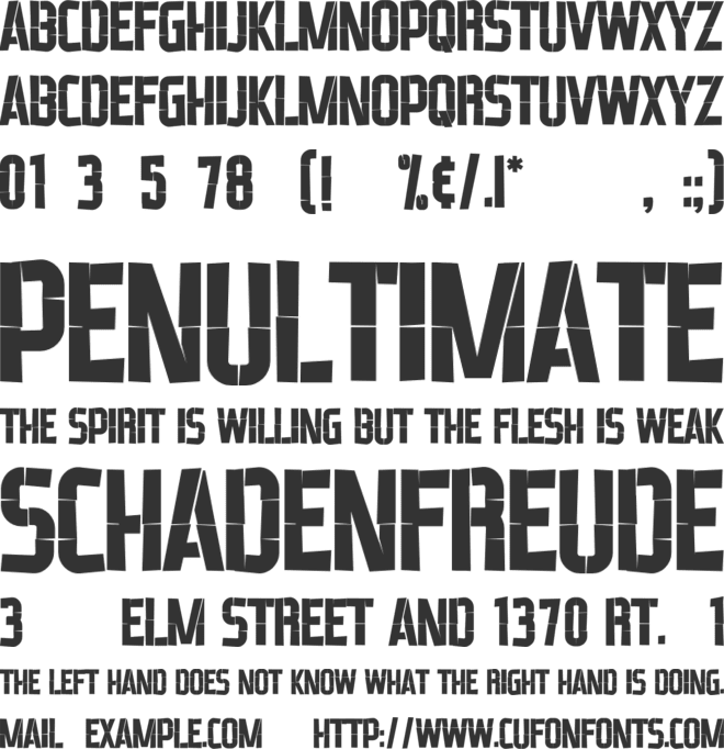 Lasercut font preview