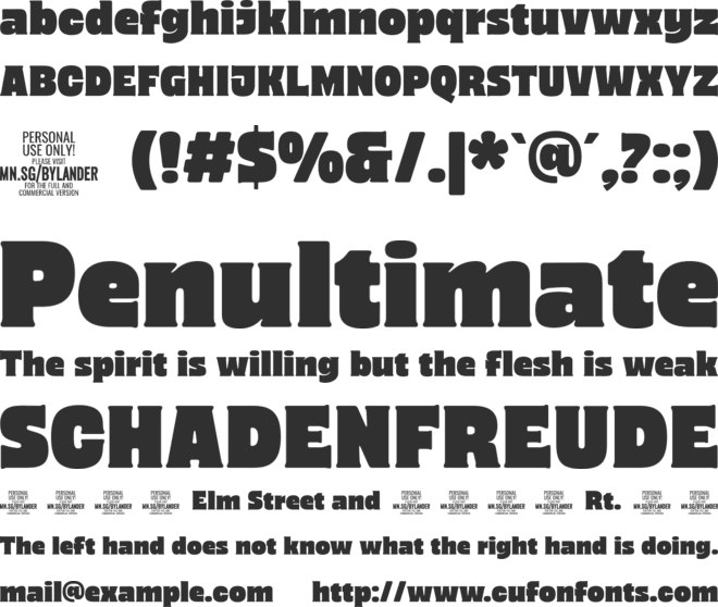 Bylander  PERSONAL USE font preview
