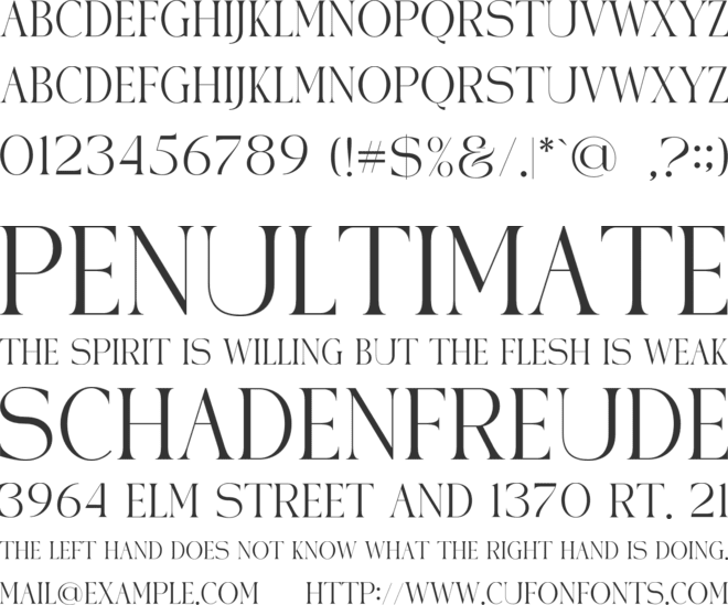 GLAMOURS font preview