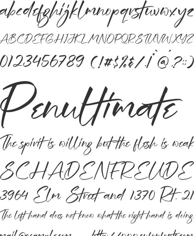 Wegirose font preview