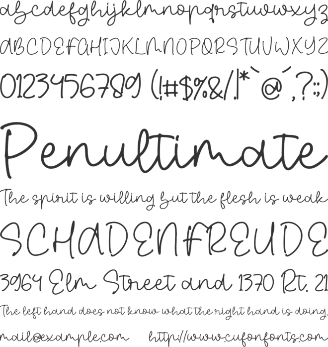 Grestelan font preview