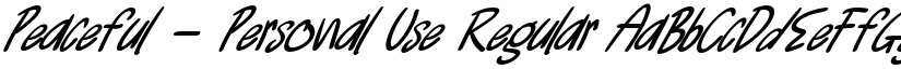 Peaceful - Personal Use Regular font