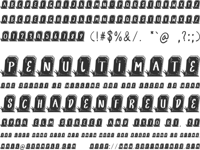 SPOOKY TOMB - Personal Use font preview