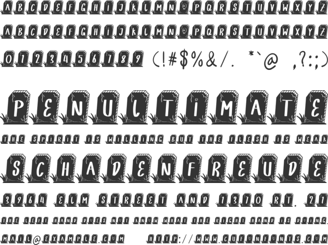SPOOKY TOMB - Personal Use font preview