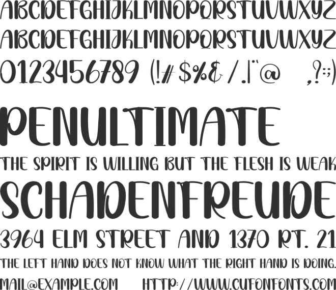 Airy font preview