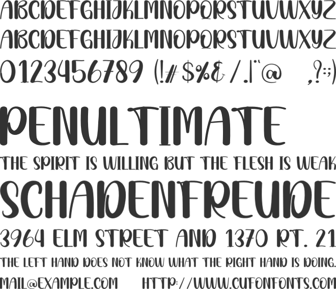 Airy font preview