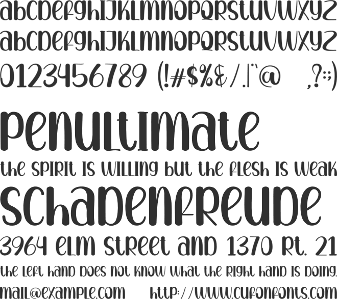 Relatives font preview