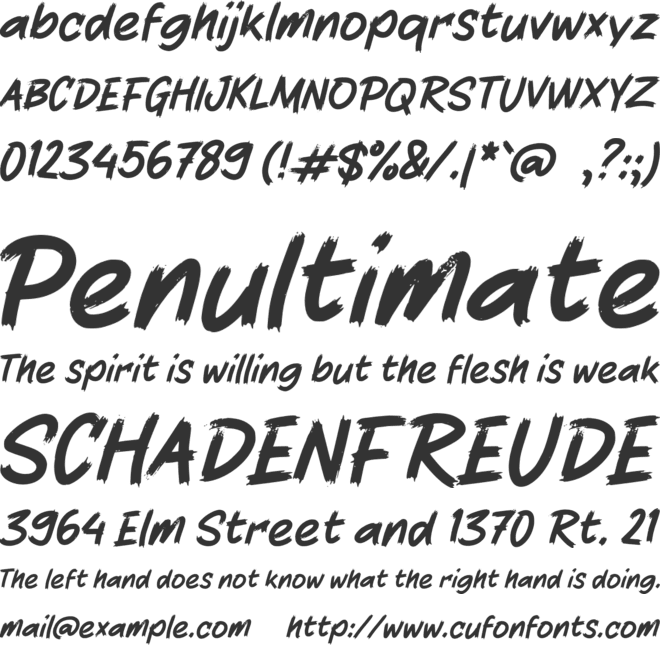 h Hilange font preview