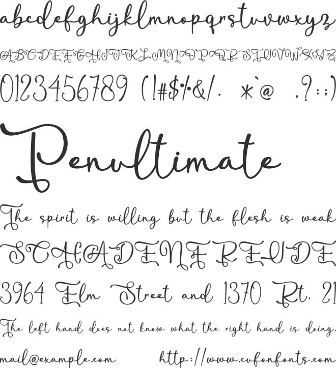 Juwitha - Personal Use font preview