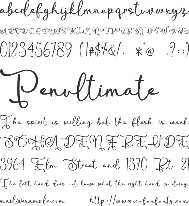 Juwitha - Personal Use font preview