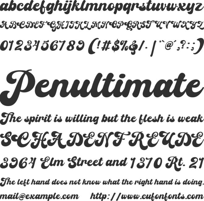 Racoste font preview