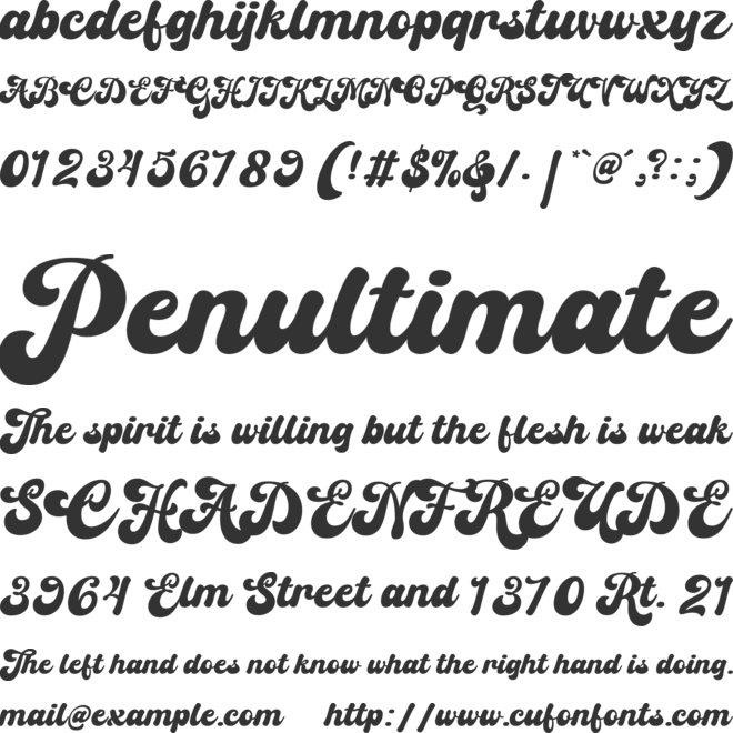 Racoste font preview