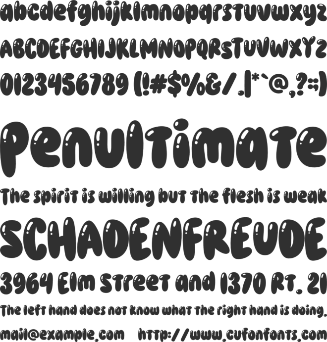 Smothy Bubble font preview