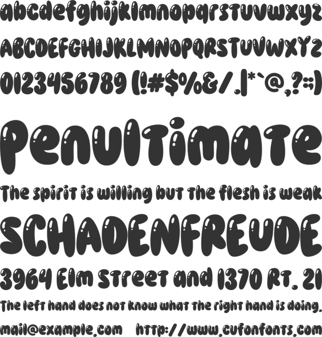 Smothy Bubble font preview