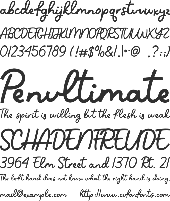 Cutie Kitty font preview