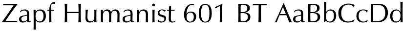 Zapf Humanist 601 BT font