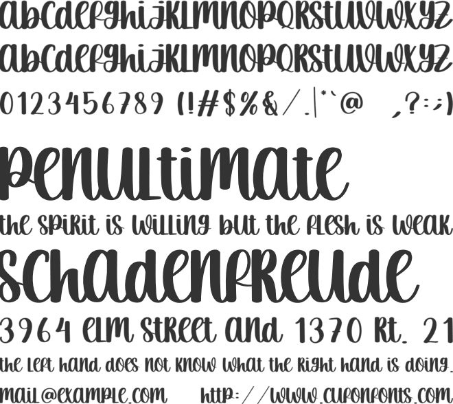 Sunbeam font preview