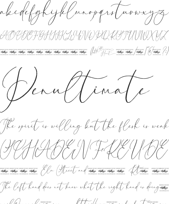Slinces Heart Personal Use font preview