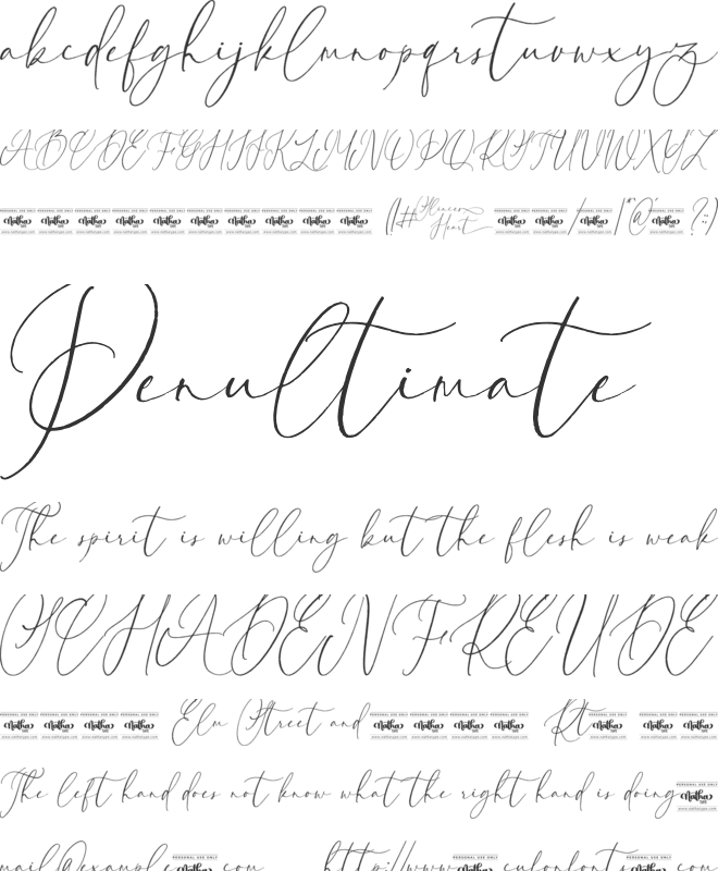 Slinces Heart Personal Use font preview