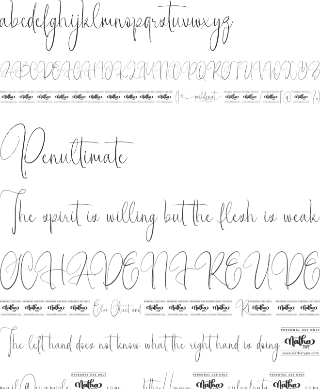 Mildenst Personal Use font preview