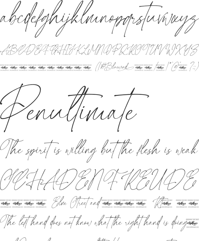 Bluewind Personal Use font preview