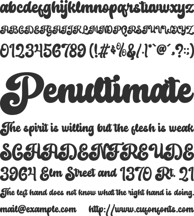 Raydhen font preview