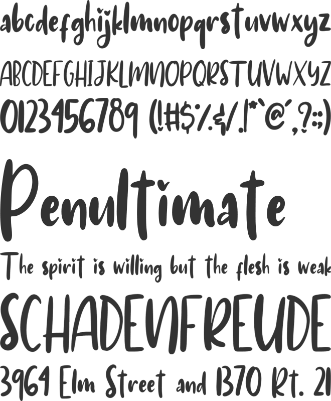 Ruthyne font preview