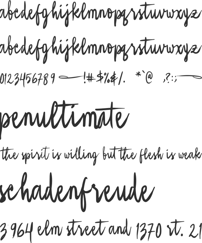 Andre and Stephanie font preview